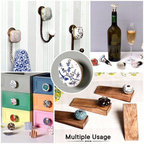 Handmade Green Ceramic Cabinet Knobs with RustResistant Hardware for Dresser Drawer Pulls 2
