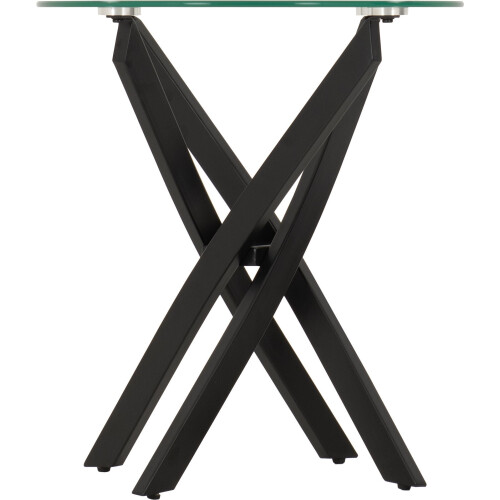 Seconique Sheldon Side Table - Clear Glass/Black 1