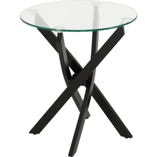 Seconique Sheldon Side Table - Clear Glass/Black 2