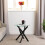 Seconique Sheldon Side Table - Clear Glass/Black 1
