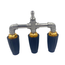 Triple Rotating Pressure Washer Nozzle Tip, 1/4 Inch Quick Connect Brass, 4000 PSI Flow Cleaning Power