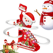 Electric Christmas Track Toy with Festive Music and Lights, Santa Roller Coaster for Kids and Holiday Fun