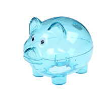Transparent Piggy Bank for Kids Cute Pig Shape Durable Plastic Coin Saving Box Gift (Color 6)