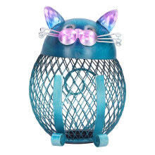 Cat Coin Bank, Cartoon Cat Design Metal Piggy Bank for Kids, Durable Iron Saving Box Ornament
