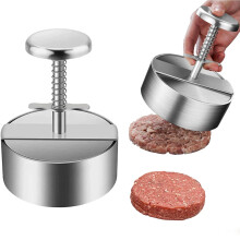Stainless Steel Adjustable Burger Press 5.5 Inch Hamburger Patty Maker for Beef and Vegetables