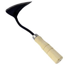 Garden Hoe with Ergonomic Wood Handle, Triangle Pointed Head Hand Weeding Tool for Gardening