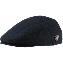 (Dark Blue Herringbone, XXXL) Royal Stallion Wool Flat Cap