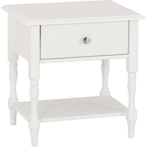 Seconique Stratford 1 Drawer Side Table - White 2
