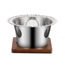 Stainless Steel Charcoal Grill, DualFuel Nonstick BBQ for Home, Garden, Camping, Picnic