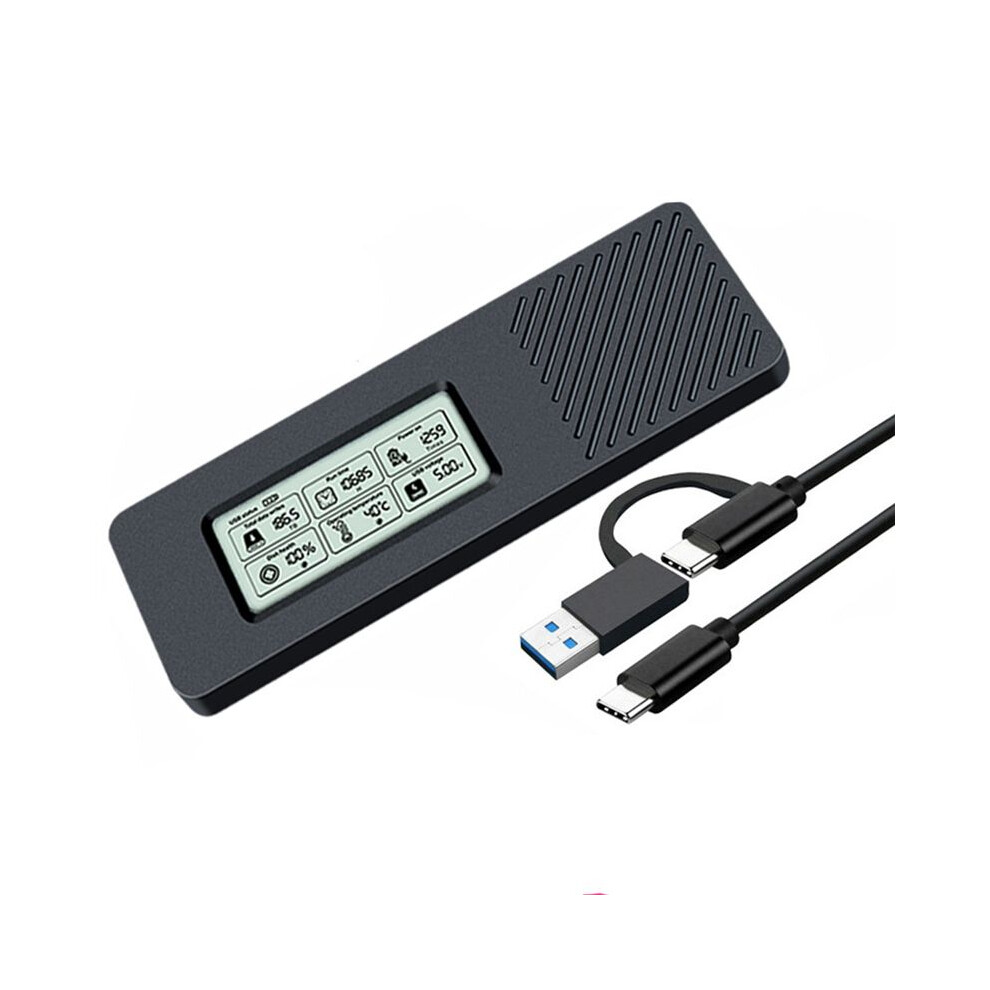 Photos - Drive Case M.2 Hard Drive Box NVME/NGFF Dual Protocol SSD Enclosure NVME to USB3.2 Intelligent Digital Display M.2 Case