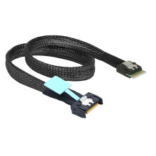 Gen5 MCIO Slimline SFF-8654 4i to SFF-8654 4i Cable Braided Cord Wire for Server Data Cable Connection Cable