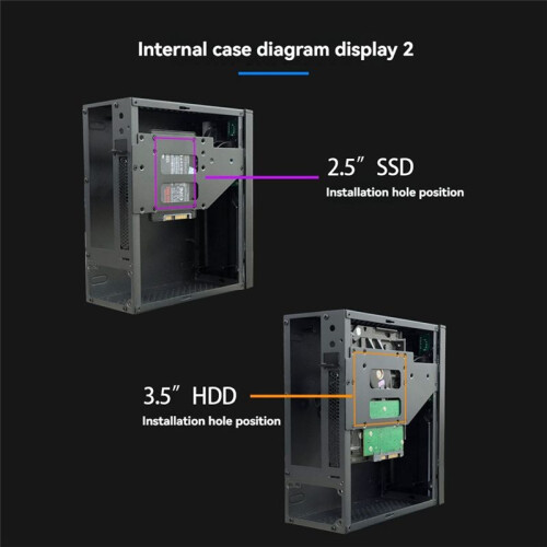 ITX Computer Case HTPC Chassis with 4XUSB Support 1U PSU Compatible with -ITX Motherboard 2