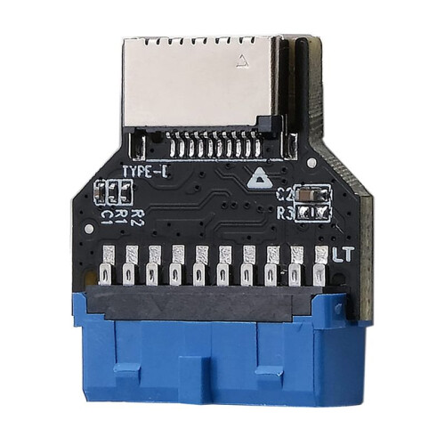 USB Header Adapter Riser USB 3.0 19Pin to USB 3.2 Type E 20Pin Converter Chassis Front Panel Type C Plug-in Port