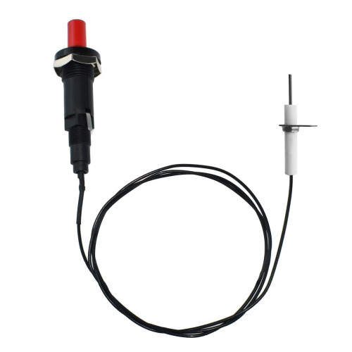 Piezo Ignition Kit Propane Push Button Igniter with Threaded Ceramic Electrode for Gas Fireplace Oven Heater 1 Pack