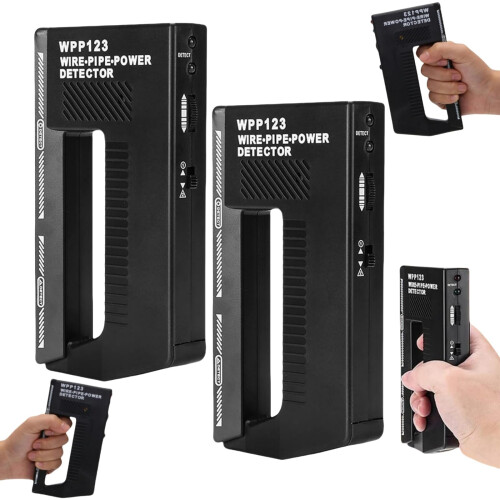 Wpp123 Stud Finder Wall Scanner Sensitivity Detector with Adjustable Alarm MultiMode Scan Black 2pc