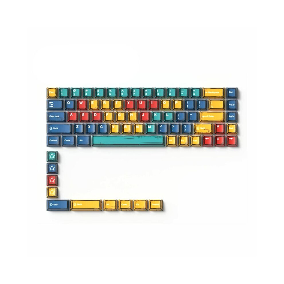 Photos - Keyboard Comic Keycaps EVA01 BOW- Profile PBT Dye-Sub 78 Keys for Mechanical Gaming  61/61/63/64/68 Layouts D