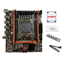 X99E Motherboard+E5 2676 V3 CPU+Thermal Grease Support 4 DDR4 RECC RAM Gigabit LAN Card PCIEX16 NVMe Desktop Motherboard