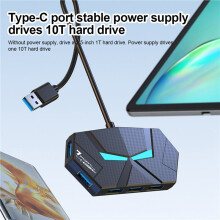 HUB USB 3.0 de 7 Puertos, Estación de Acoplamiento USB, Adaptador Divisor USB, Transmisión de Alta Velocidad de 5 Gbps para Computadora Portátil