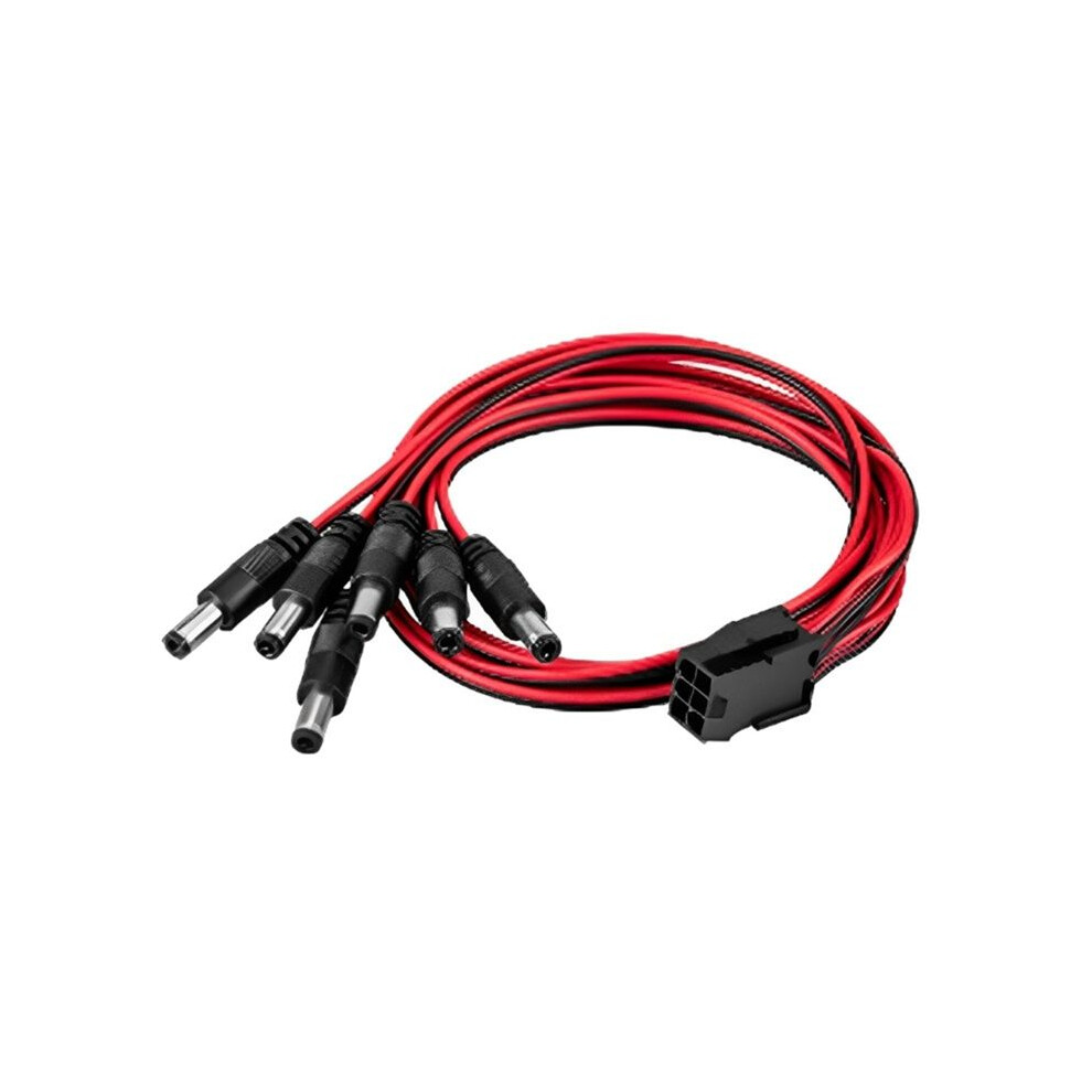 Photos - Cable (video, audio, USB) ATX Card PCI-E 6Pin Female to 6 5.5X2.5mm Male Plugs 12V Power Cable
