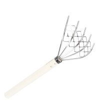 Stainless Steel Clam Rake with Net, Ergonomic Wooden Handle Oyster Digging Rake for Beach and Garden
