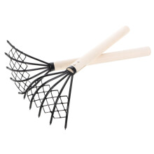 2pcs Beach Hand Rake Set with Durable Wooden Handle, Sharp Pointed Claws for Shelling, Sand Sifting and Gardening