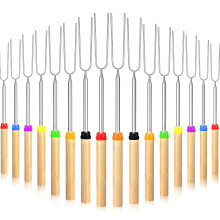 32 Inch Extendable Marshmallow Roasting Sticks 20 Pack, HeatResistant Campfire Skewers for Smores and Hot Dogs