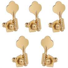 5 String Bass Guitar Tuning Pegs Set Gold 3L2R Tuners with Smooth Gear Rotation and Stable Pitch Control
