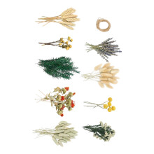 Dried Flower with Stem Small Dried Flower Bouquets For-Green