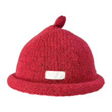 Rolled-Cuff Harbour Hat Docker Cap Brimless Skull Hat-Red