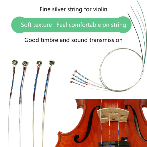 Violin Strings Set Full Set Nickel Wound Nylon Core Ball End Clear Balanced Tone for Beginners 1