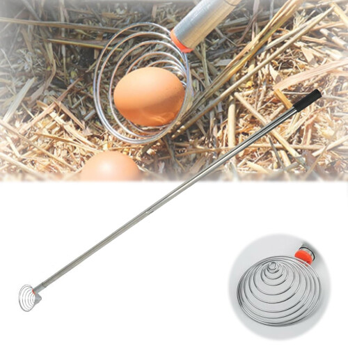 Egg Picker Tool Stainless Steel Long Handle Nut Gathering Tool with Ergonomic Grip for Farm Use (1pcs)