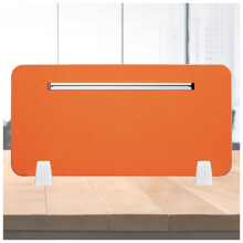 Desk Privacy Panel with Noise Reduction Design, Clamp Mounted Office Desk Divider, 11.8in Orange 3 Pack
