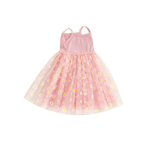 (6-9 Months, Pink) Robe d'été bébé Vêtements mignons.