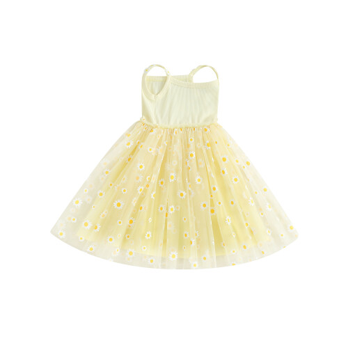 (2-3 Years, Yellow) Vestido de verão Roupa fofa!