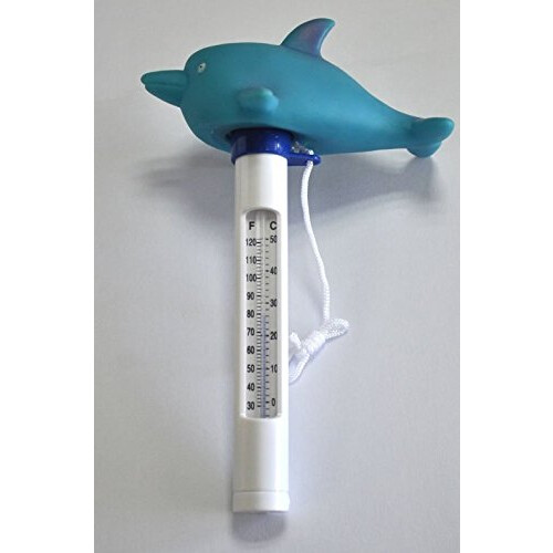 Floating Pool Thermometer Dolphin Design Shatter Resistant with String for Swimming Pools and Spas 1