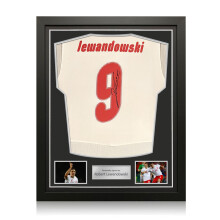 Robert Lewandowski Signed Original Poland 2008 Football Shirt (Fan Style). Standard Frame