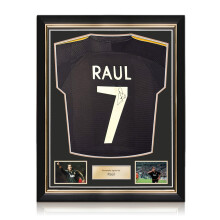 Raul Signed Real Madrid 1999-00 Away Football Shirt. Superior Frame