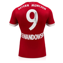 Robert Lewandowski Signed Original Bayern Munich 2017-18 Home Football Shirt (Fan Style)