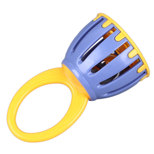W213 Yellow Purple Plastic Handled Cage Bell