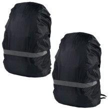 2pcs Waterproof Backpack Rain Cover with Reflective Safety Stripes for Hiking and Travel