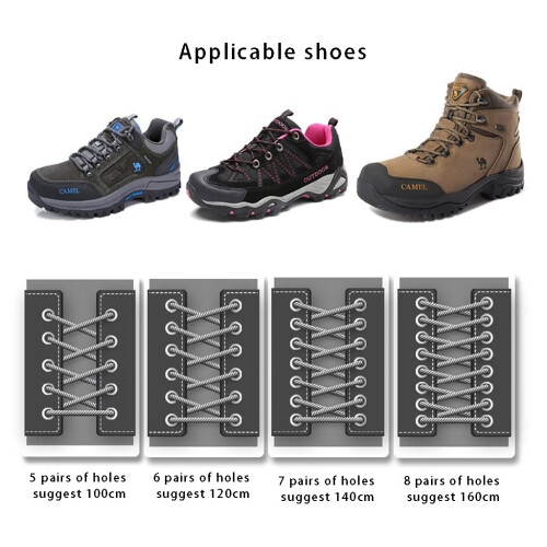 Light Brown Round Shoelaces for Boots, Durable Hiking Boot Laces with Secure Knot Hold, 2 Pair Pack 2