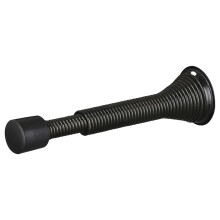 Adjustable Spring Door Stop with Rubber Tip, Wall Protection Design, Durable and Easy Installation