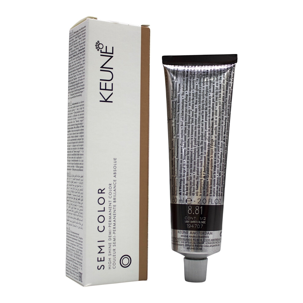 Keune Light Semi Color 8.81 Demi-Permanent Color Barista Blonde 2 Oz
