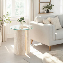 Modena Side Table - Clear Glass Effect