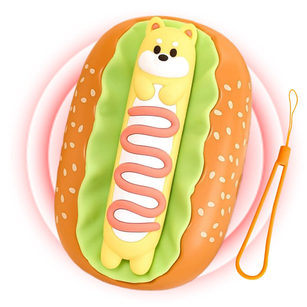 Electric Hand Warmer 2000Mah Rechargeable Pocket Heater, Hot Dog Shape, 3Level Heat, 2 In 1 Power Bank For Cold Weather 9073542839262