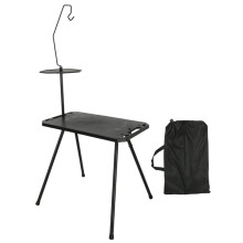 Folding Camping Table with Lantern Holder, Lightweight Outdoor Picnic Table with Storage Bag, Black