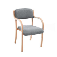 Wood Dining Chair Set, Modern Upholstered Armchair with Ergonomic Padded Seat, Stackable Solid Wood Frame for Kitchen Office Lounge