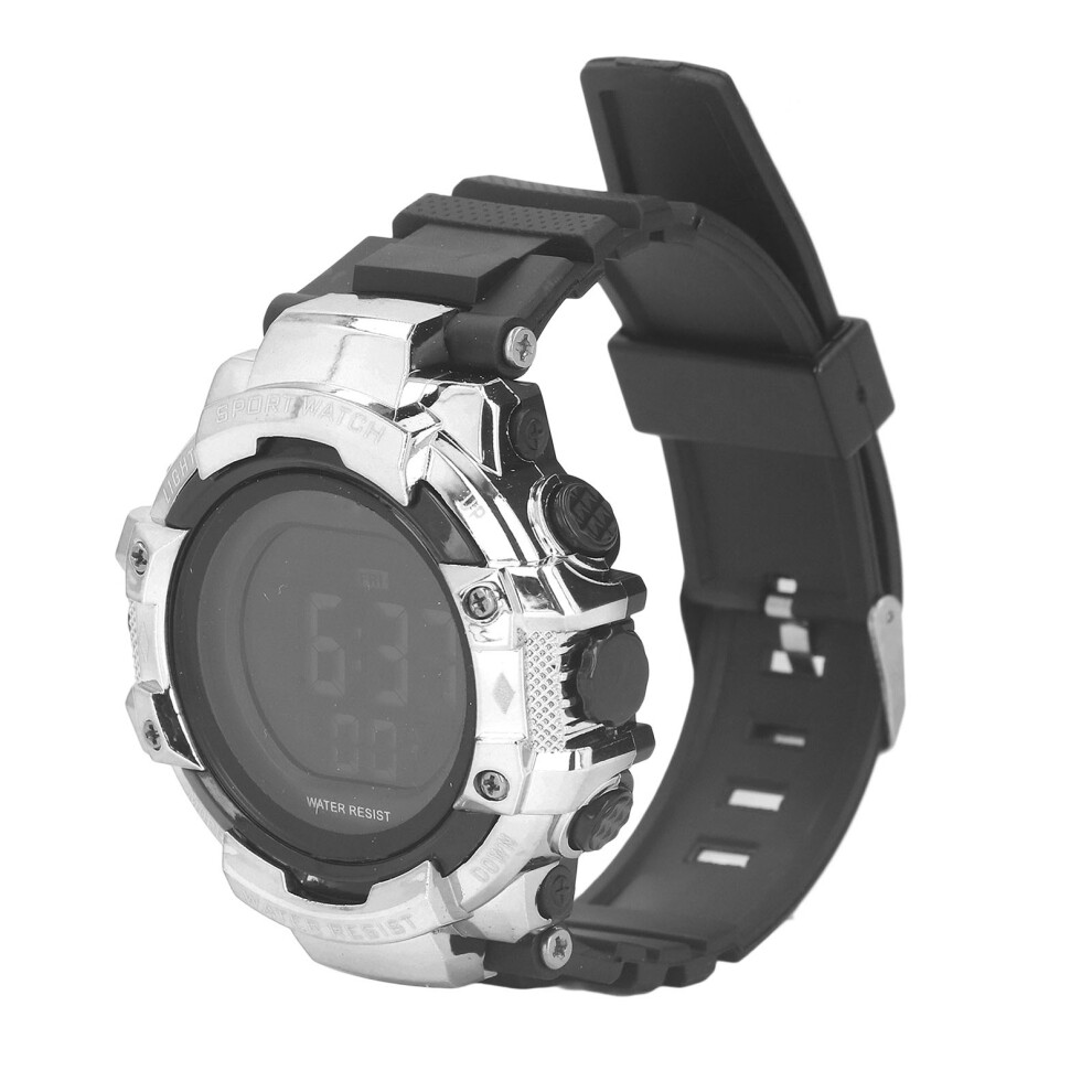 Digital Sports Watch 60Mah Large Led 5Bar Silver 7621393500804