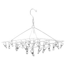 Sock Drying Racks Laundry Drip Hanger Rectangle with 30Pcs Pegs Indoor Outdoor Clothesline Hanging Dryer Clothespins Drying Baby
