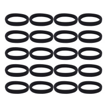 (20 Thick Black Hair Loops)-Elastic Hair Band, No Crease, Elastic Large Cotton Elastic, No Trace Ponytail Holder
